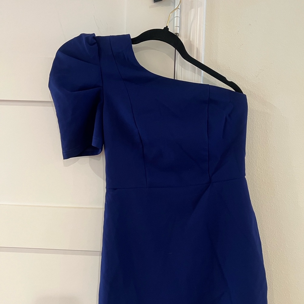 Lulus Elegant Royal Blue Navy One-Shoulder Dress Size Small EUC